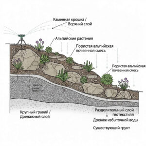 Схема послойной структуры горки