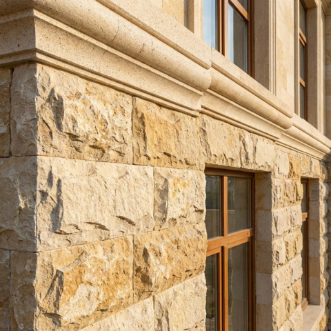 фасадный карниз из камня