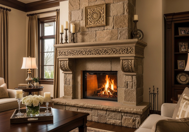 Облицовка интерьера натуральным камнем