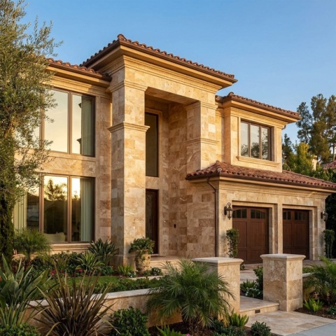 Продажа травертина — натуральный камень для фасадов и интерьеров